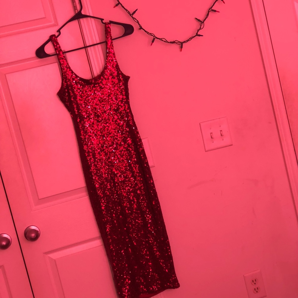 Red Sequin Dress